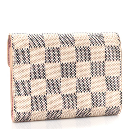 Louis Vuitton Damier Azur Victorine Wallet Rose Ballerine 3 of 9