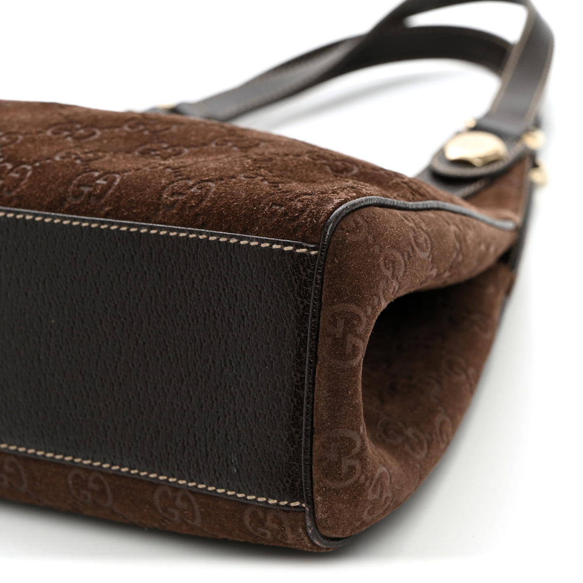 Gucci Monogram Suede Medium Charmy Shoulder Bag Dark Brown 10 of 11
