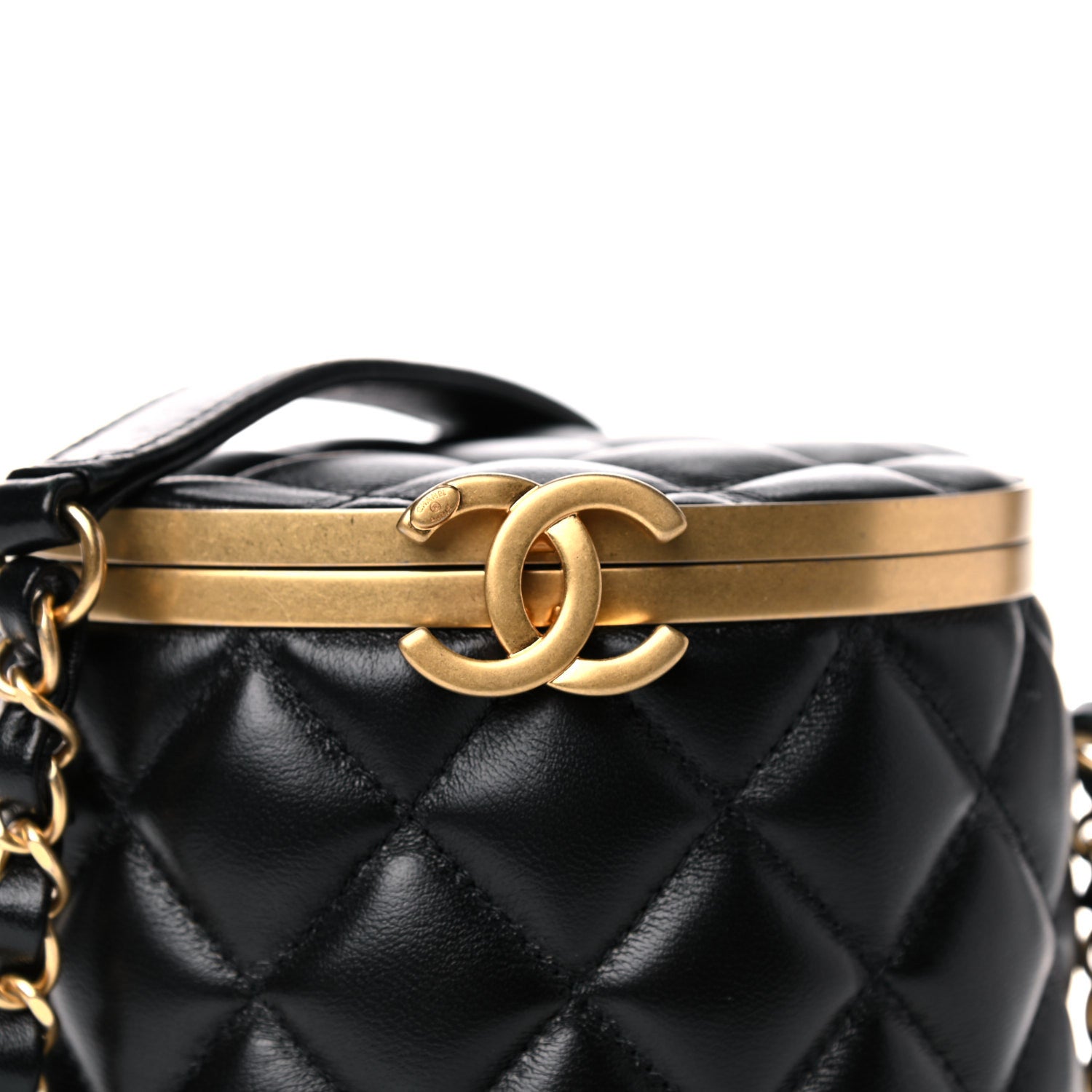 Chanel Lambskin Quilted Crown Box Bag Black 9 of 13