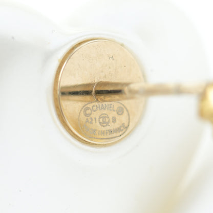 Chanel Pearl Crystal CC Heart Earrings Gold 4 of 5