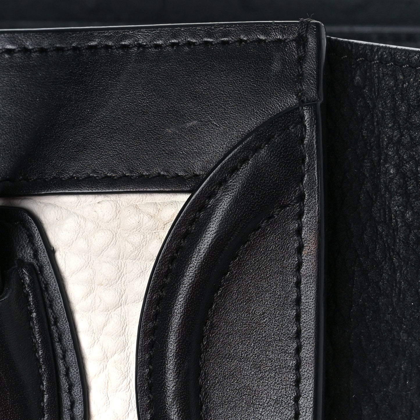 Bullhide Calfskin Nubuck Bi-Color Nano Luggage Black White
