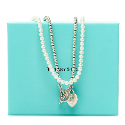 Tiffany Sterling Silver Diamond Cultured Pearl Return to Tiffany Wrap Necklace 5 of 5