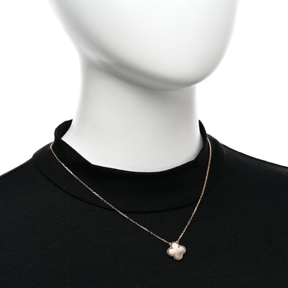 Van Cleef & Arpels 18K Rose Gold Gray Mother of Pearl Vintage Alhambra Pendant Necklace 2 of 5