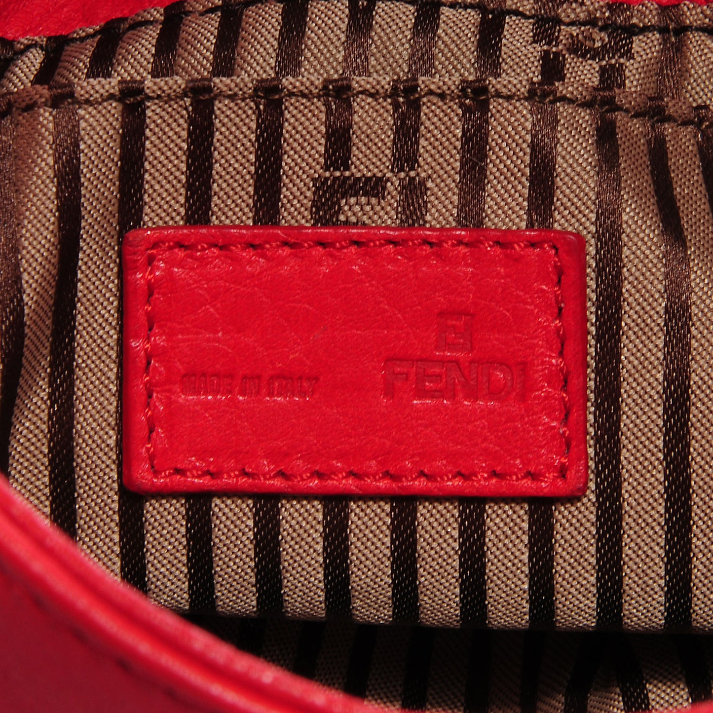 Vitello Flamingo Fendista Pouchette Crossbody Red
