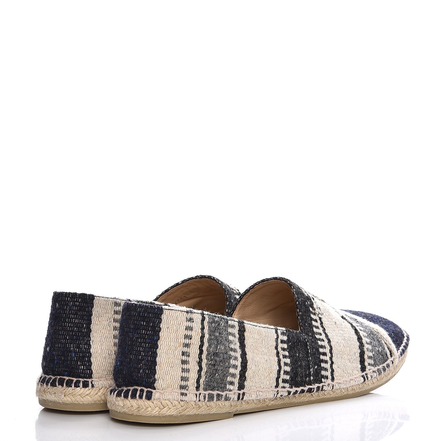 Toile Striped Espadrilles 45 Beige