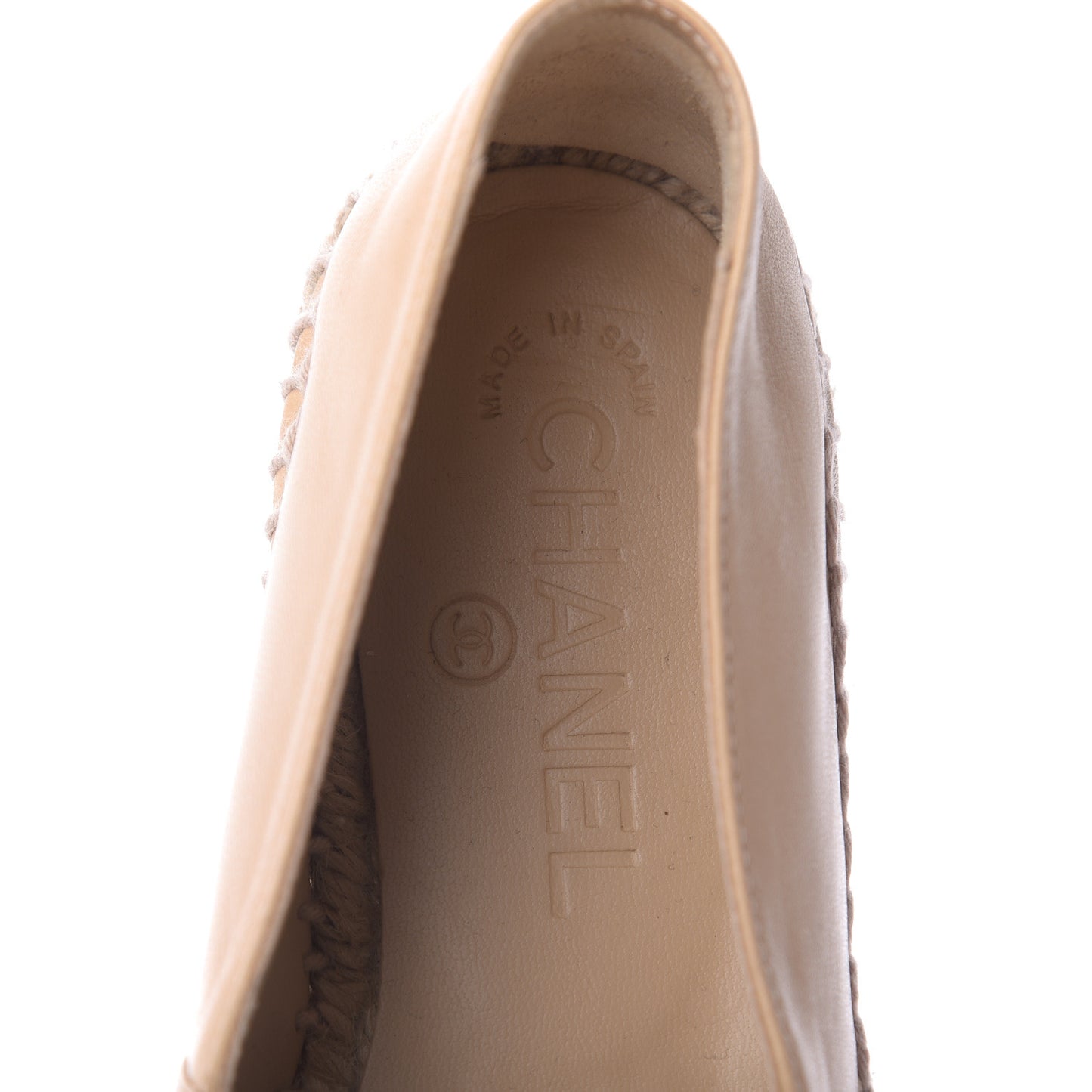 Lambskin CC Espadrilles 35 Beige Black