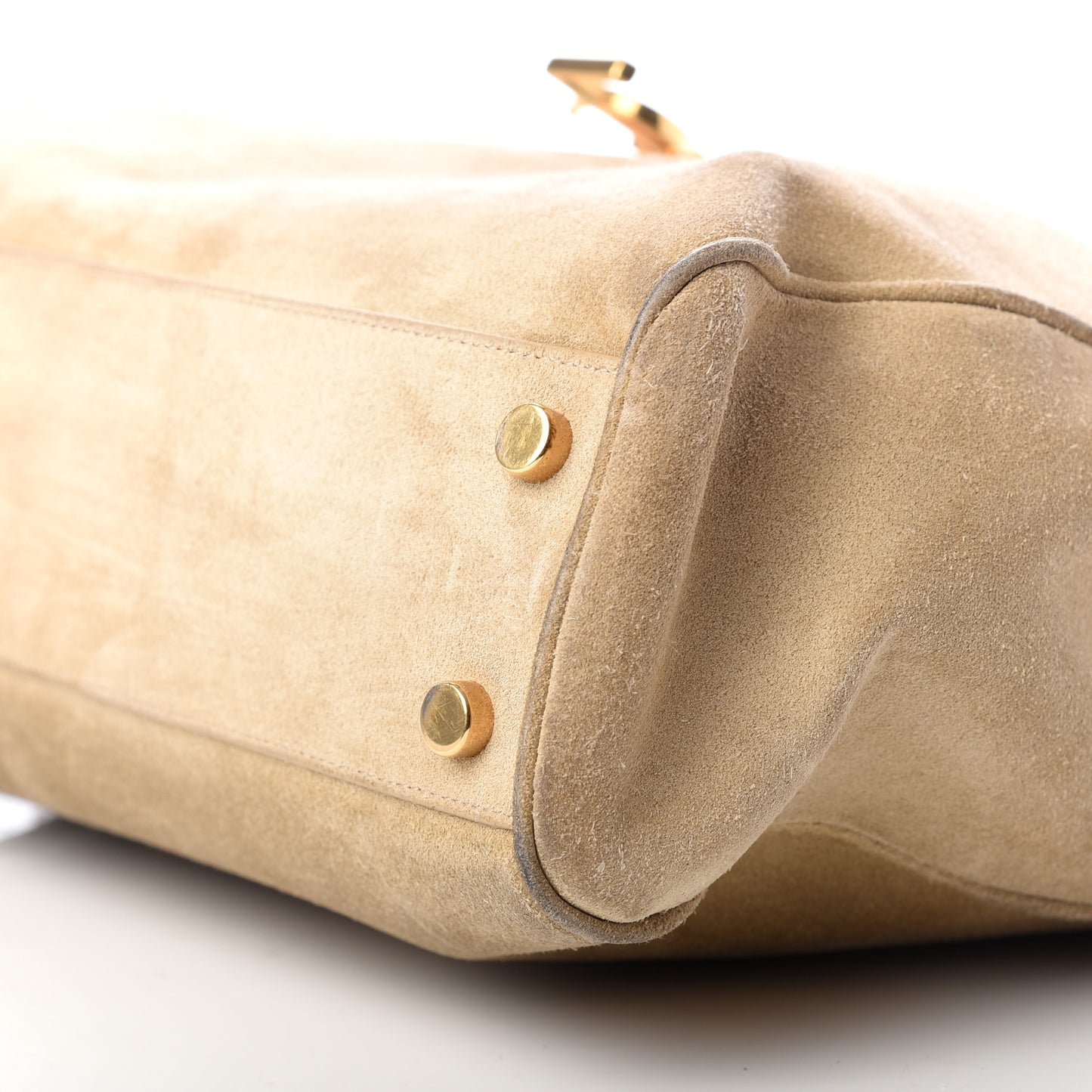 Suede Monogram Cassandre Shopper Beige
