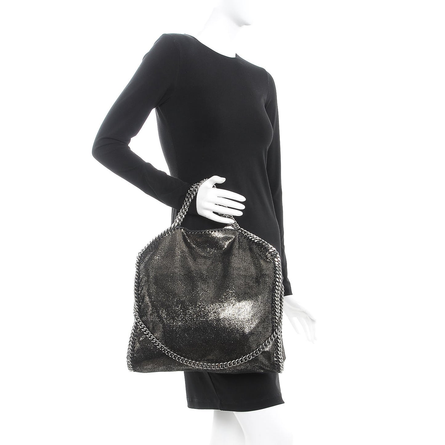 Shaggy Deer Falabella Fold Over Tote Ruthenium