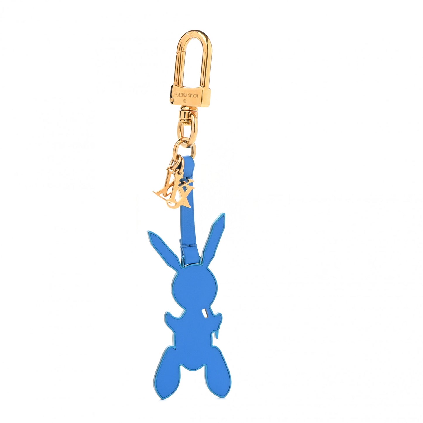Calfskin Jeff Koons Masters LV Rabbit Bag Charm Key Ring Blue