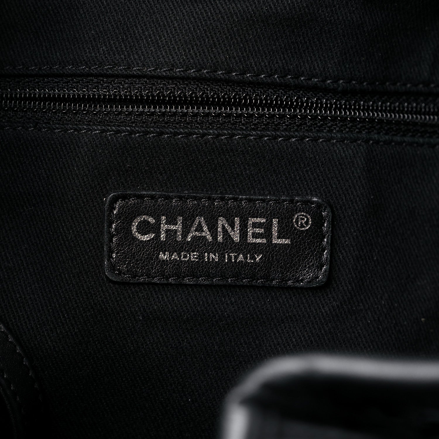 Chanel Calfskin Laser Cut Perforated CC Tote Black 6 of 12