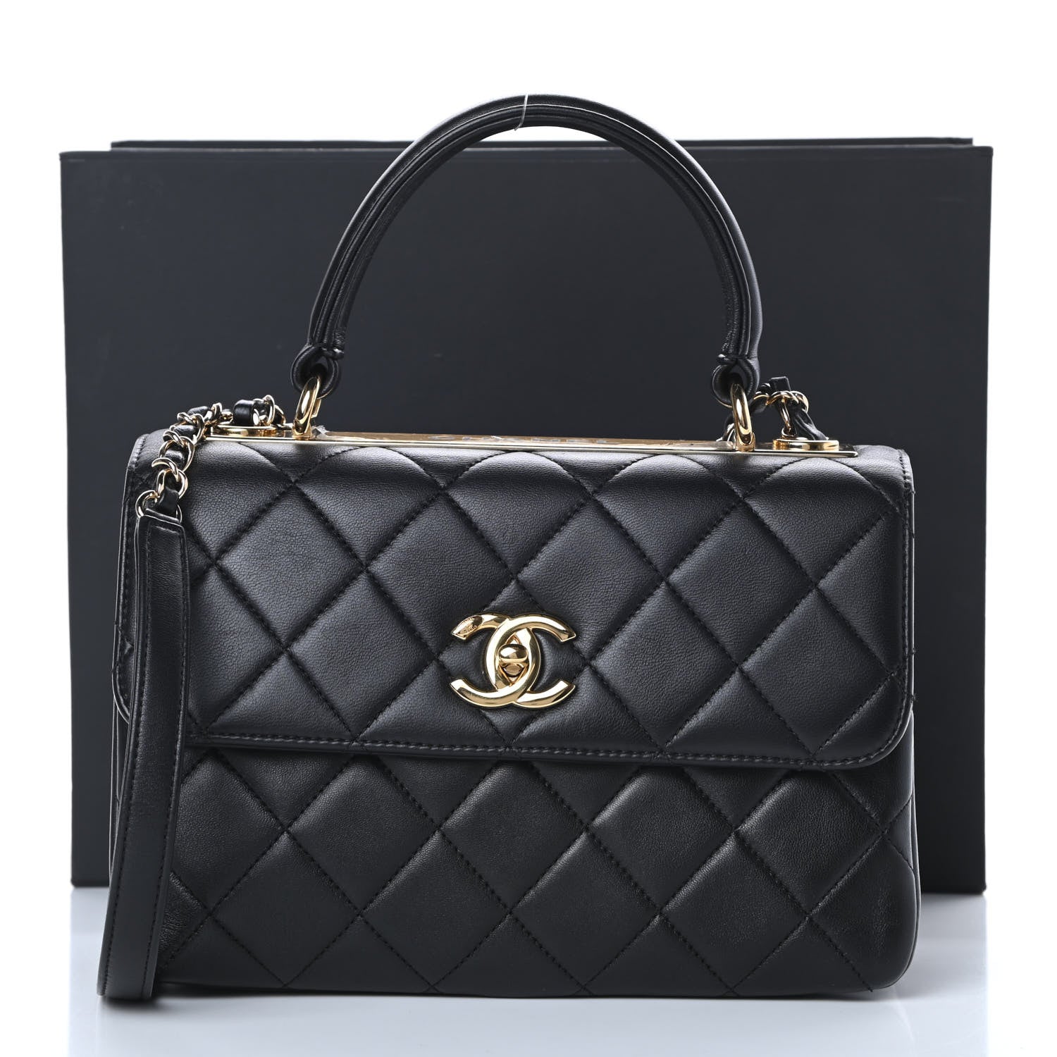 Chanel Lambskin Quilted Small Trendy CC Dual Handle Flap Bag Black 14 of 14