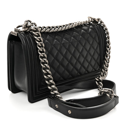 Chanel Lambskin Quilted Medium Boy Flap Black 3 of 11