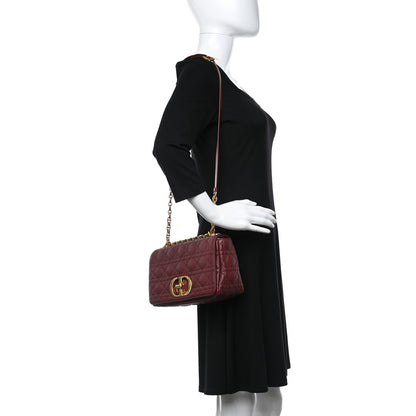 Christian Dior Calfskin Cannage Medium Caro Bag Brick Red 3 of 9