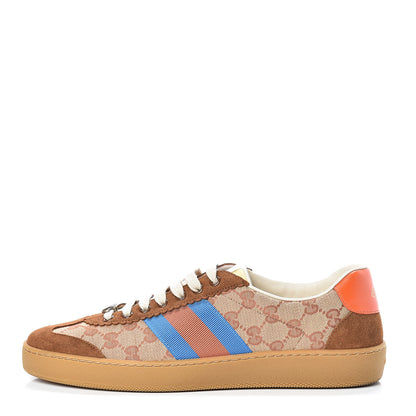 Gucci GG Monogram Suede Web Mens G74 Sneakers 9.5 Beige Ruggine Cuir 1 of 10