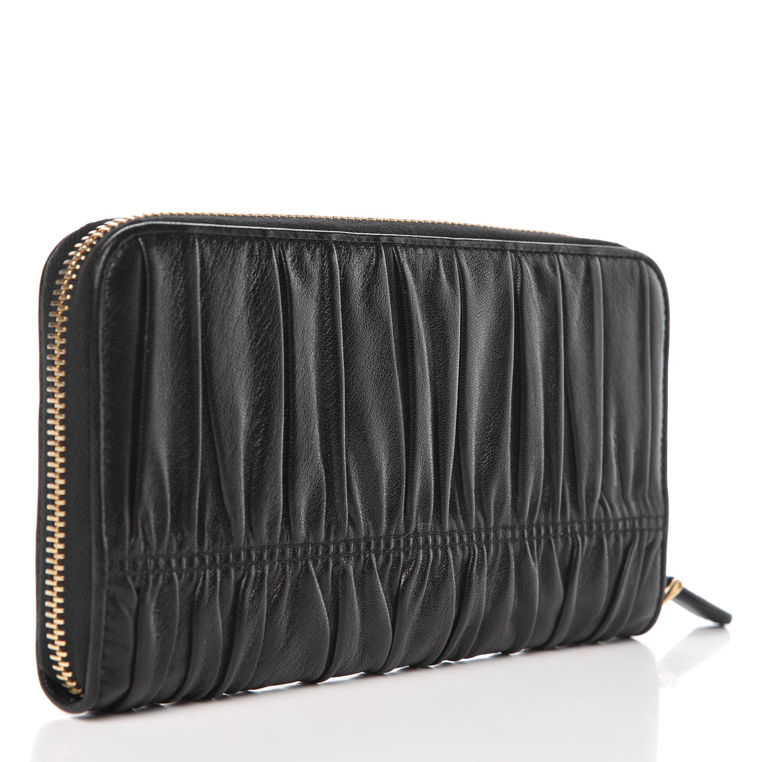 Prada Nappa Gaufre Zip Around Wallet Black 3 of 8