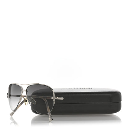 Louis Vuitton Damier Azur Petite Viola Pilote Aviator Sunglasses Z0570U 8 of 8