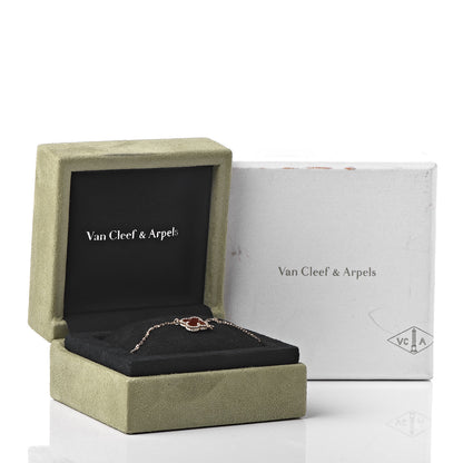 Van Cleef & Arpels 18K Rose Gold Carnelian Sweet Alhambra Bracelet 7 of 7