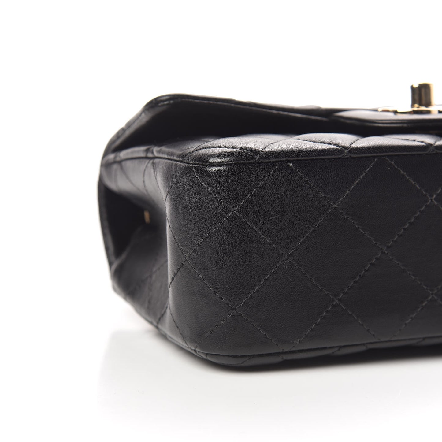 Lambskin Quilted Mini Rectangular Flap Black
