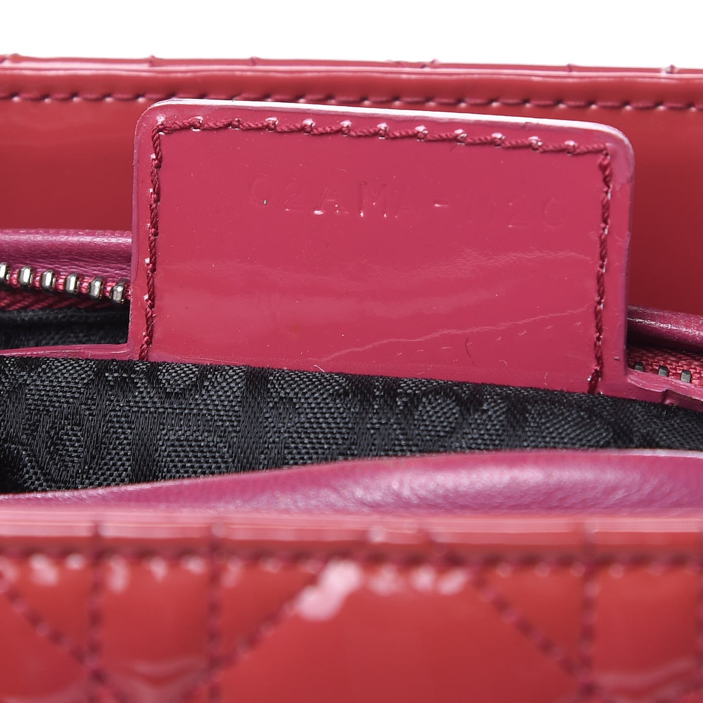 Patent Cannage Medium Lady Dior Dark Pink