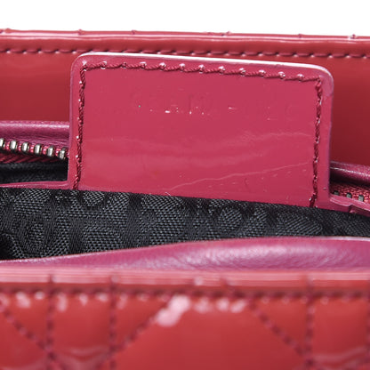 Christian Dior Patent Cannage Medium Lady Dior Dark Pink 7 of 11