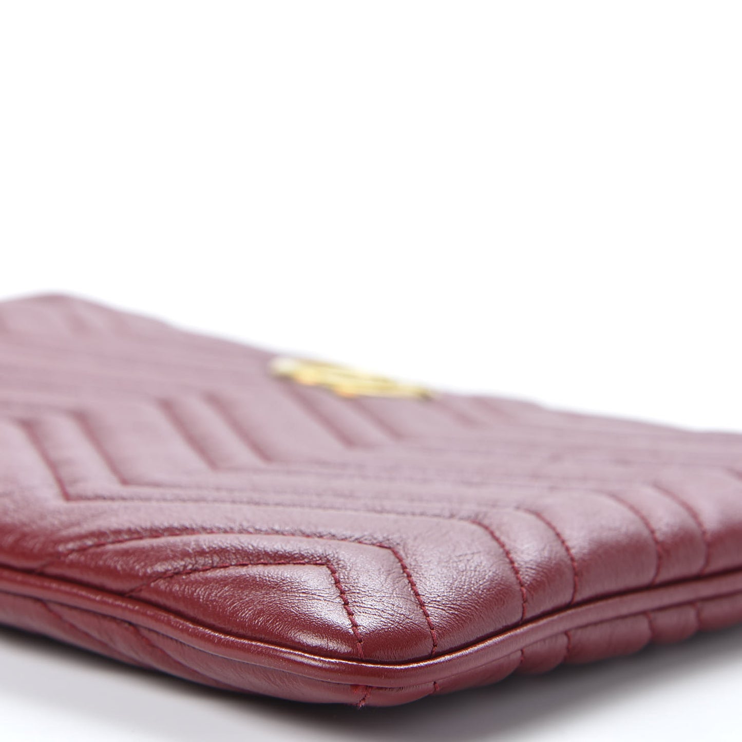Azalea Calfskin Matelasse Heart GG Marmont Zip Pouch Romantic Cerise