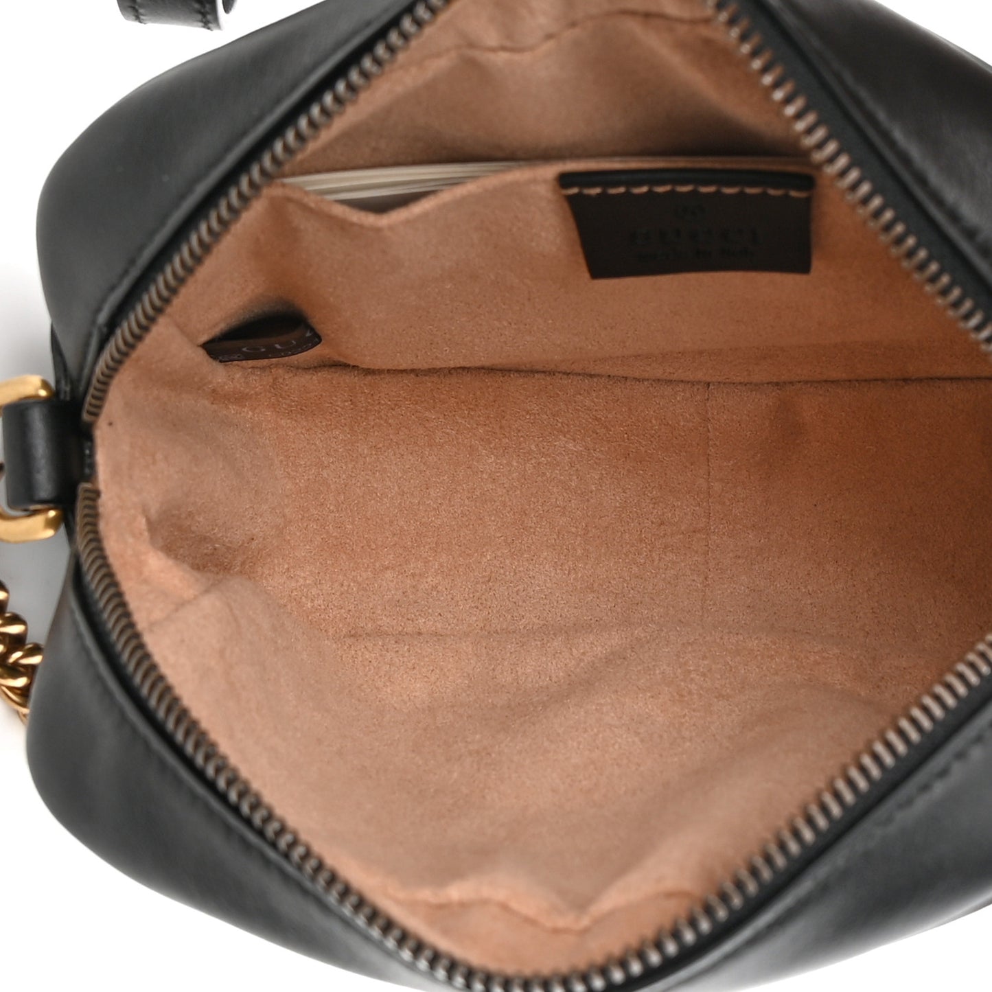 Calfskin Matelasse Mini GG Marmont Chain Shoulder Bag Black