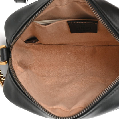 Gucci Calfskin Matelasse Mini GG Marmont Chain Shoulder Bag Black 5 of 10