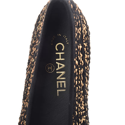 Chanel Tweed Flannel Cap Toe Ballerina Flats 39 5 of 7