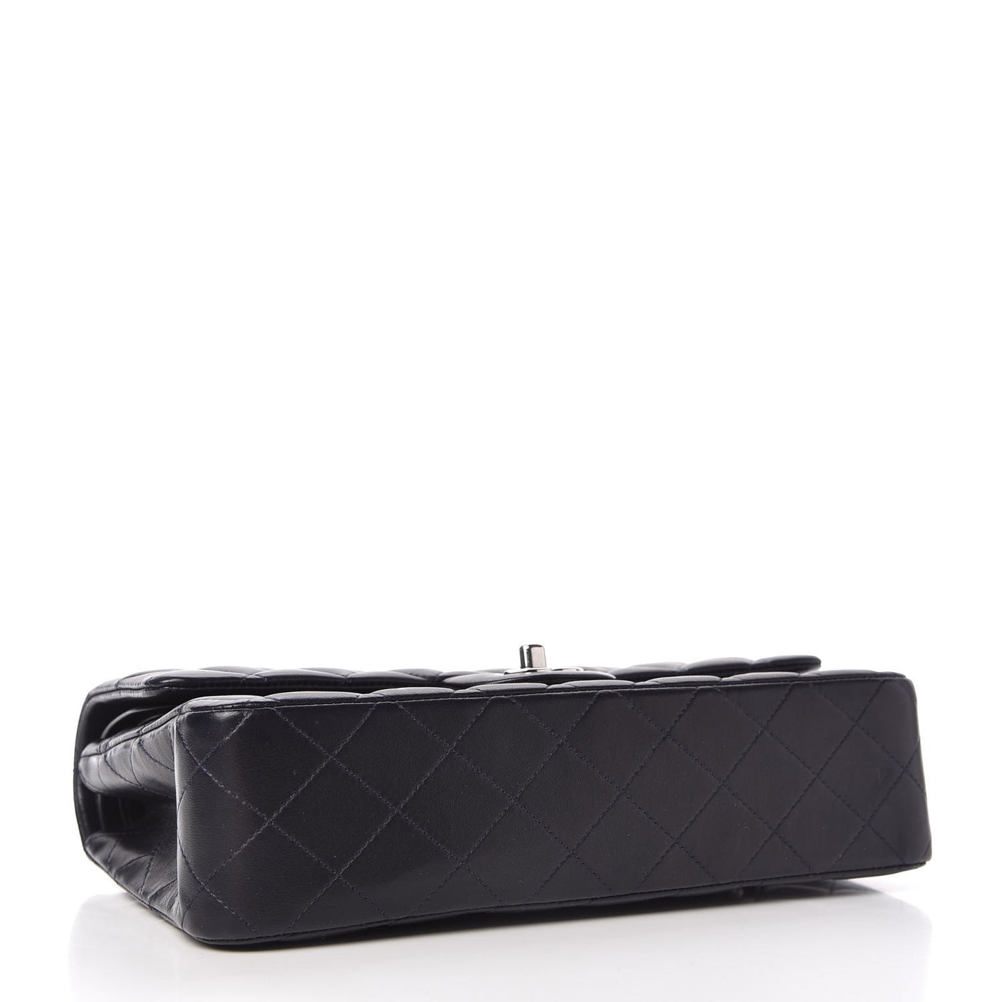 Lambskin Quilted Medium Double Flap Dark Navy