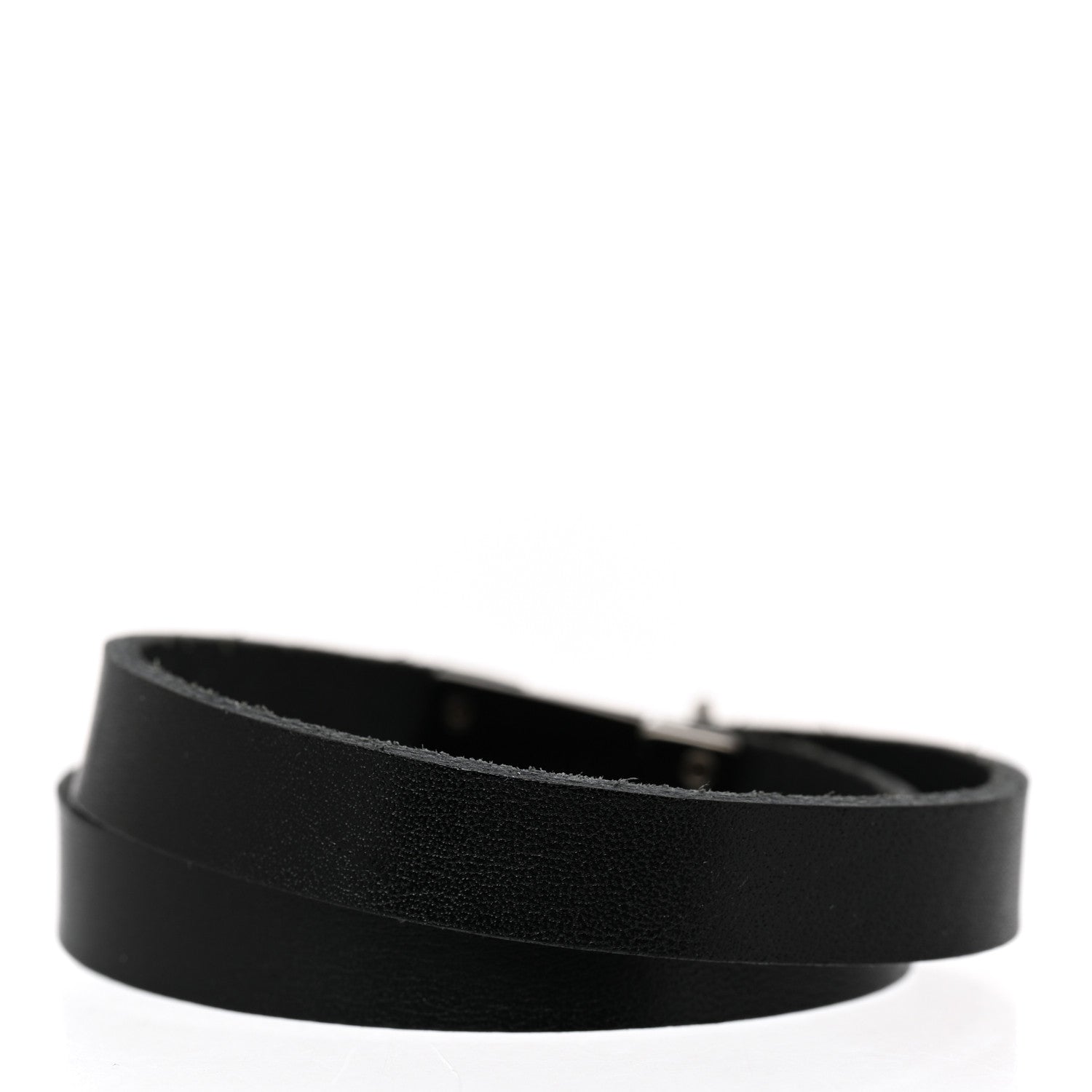 Saint Laurent Calfskin Opyum Double Wrap Bracelet Black 3 of 6