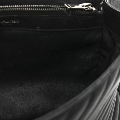 Saint Laurent Sheepskin Matelasse Chevron Monogram Large College Satchel Black 12 of 17