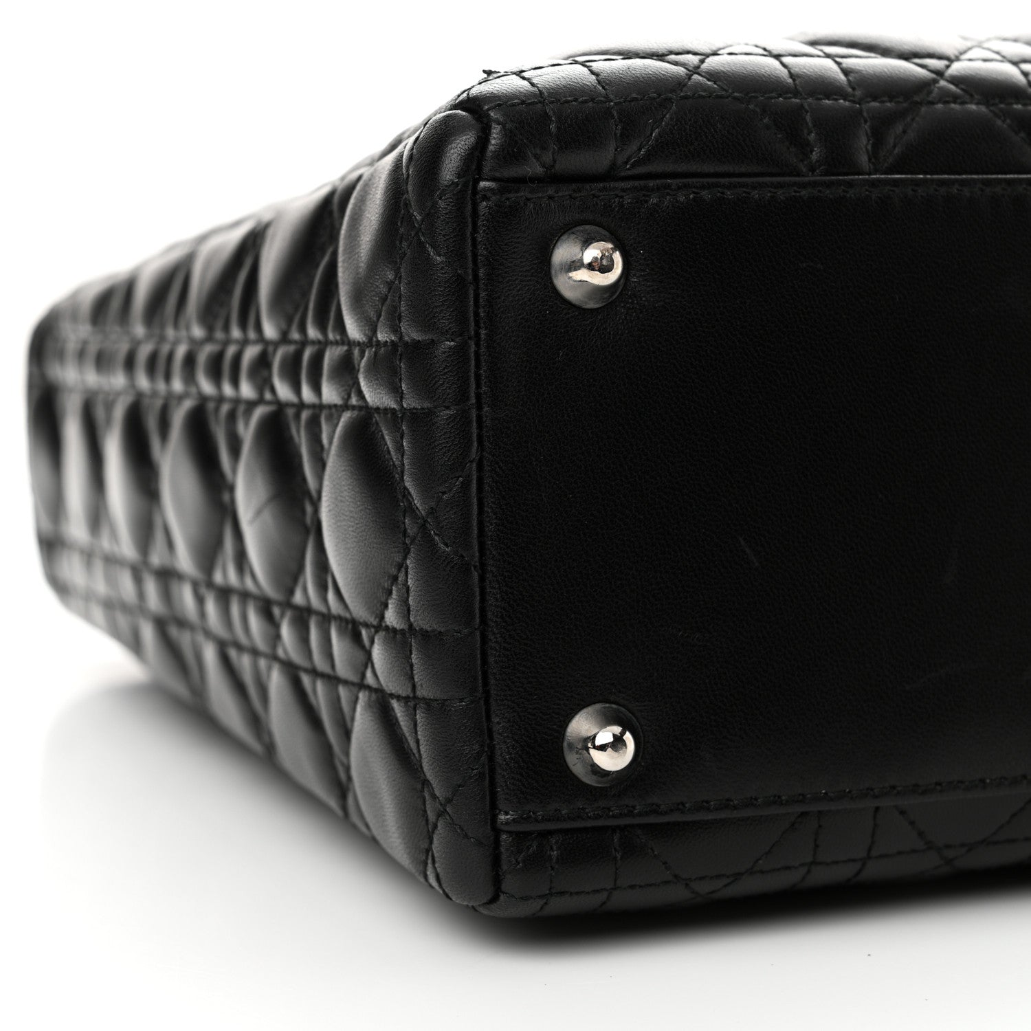 Christian Dior Lambskin Cannage Large Lady Dior Black 9 of 11
