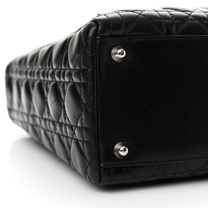Christian Dior Lambskin Cannage Large Lady Dior Black 9 of 11