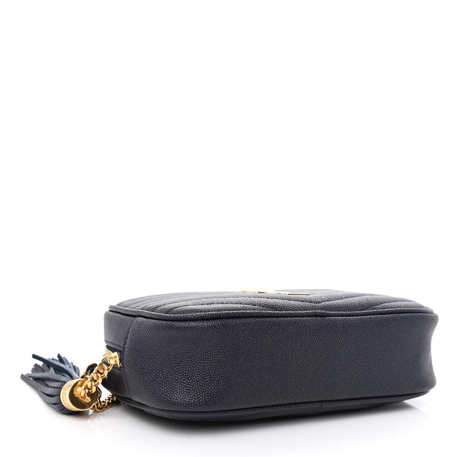 Saint Laurent Grain De Poudre Matelasse Monogram Mini Lou Camera Bag Deep Marine 4 of 11