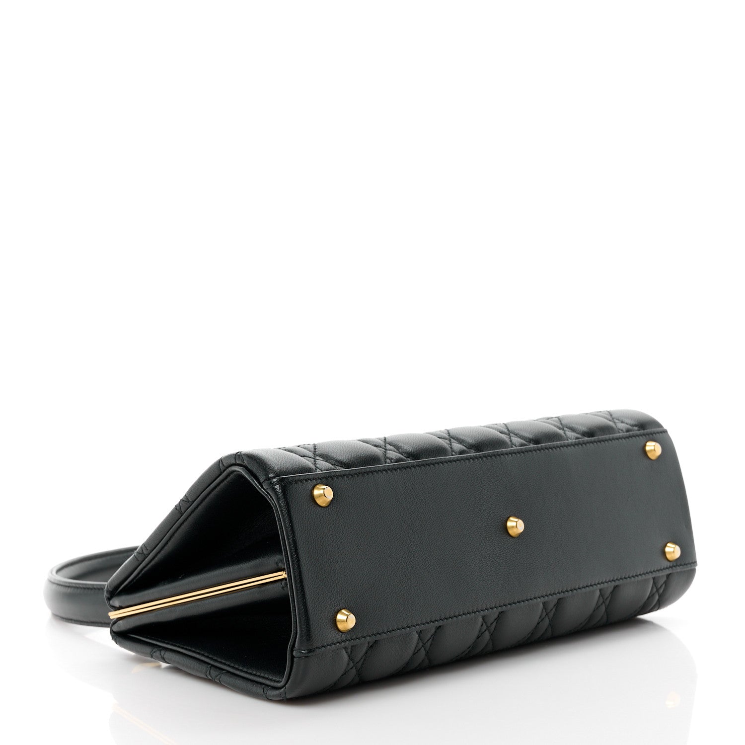 Christian Dior Calfskin Cannage Frame Bag Black 5 of 10