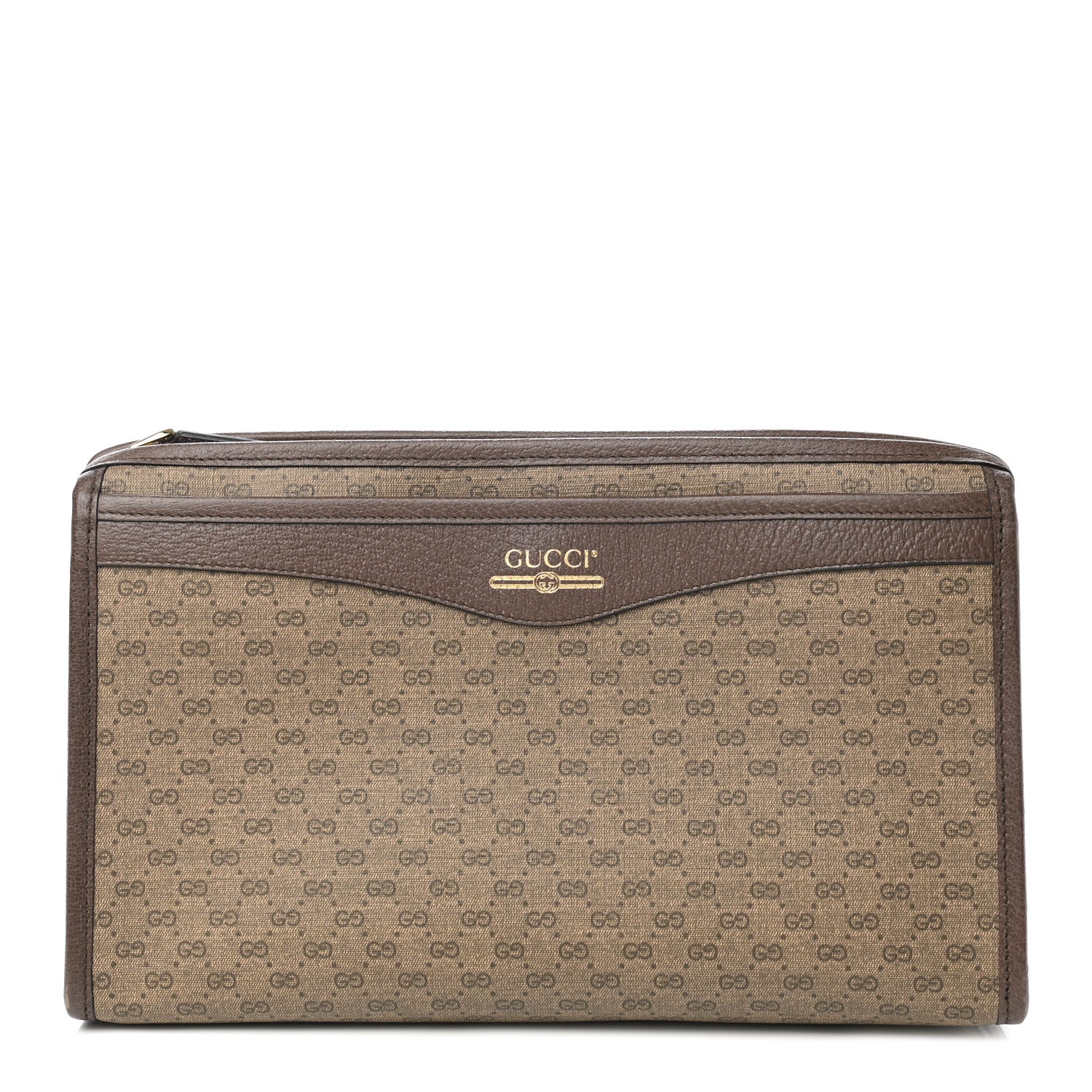 Gucci Mini Vintage GG Supreme Monogram Zip Pouch Beige New Acero 1 of 7
