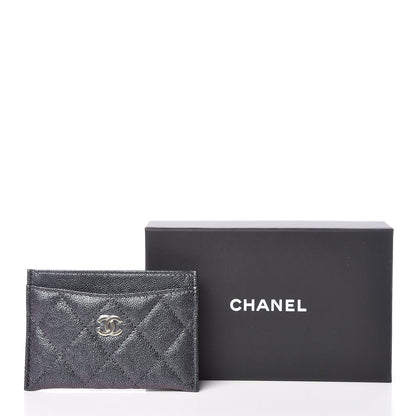 Chanel Iridescent Caviar Quilted Card Holder Black 9 of 9