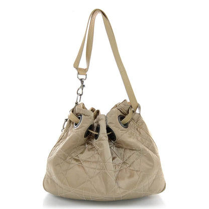 Christian Dior Nylon Cannage Drawstring Tote Champagne 1 of 7