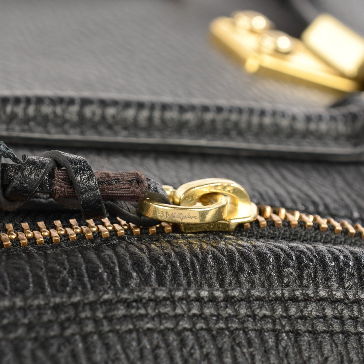 3.1 Textured Calfskin Large Pashli Satchel Black