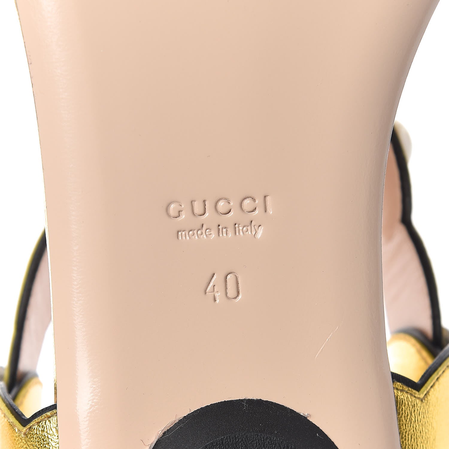 Gucci Metallic Nappa Willow Pearl Thong Sandals 40 Gold 6 of 10