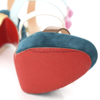 Christian Louboutin Patent Suede Glitter Rocknbuckle 140 Sandals 36.5 Version Dolly 9 of 9
