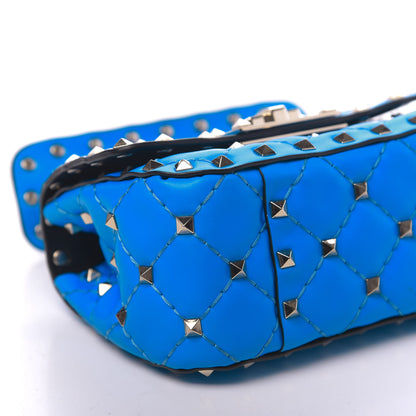 Valentino Garavani Calfskin Micro Rockstud Spike Shoulder Bag Blue Fluo 7 of 10