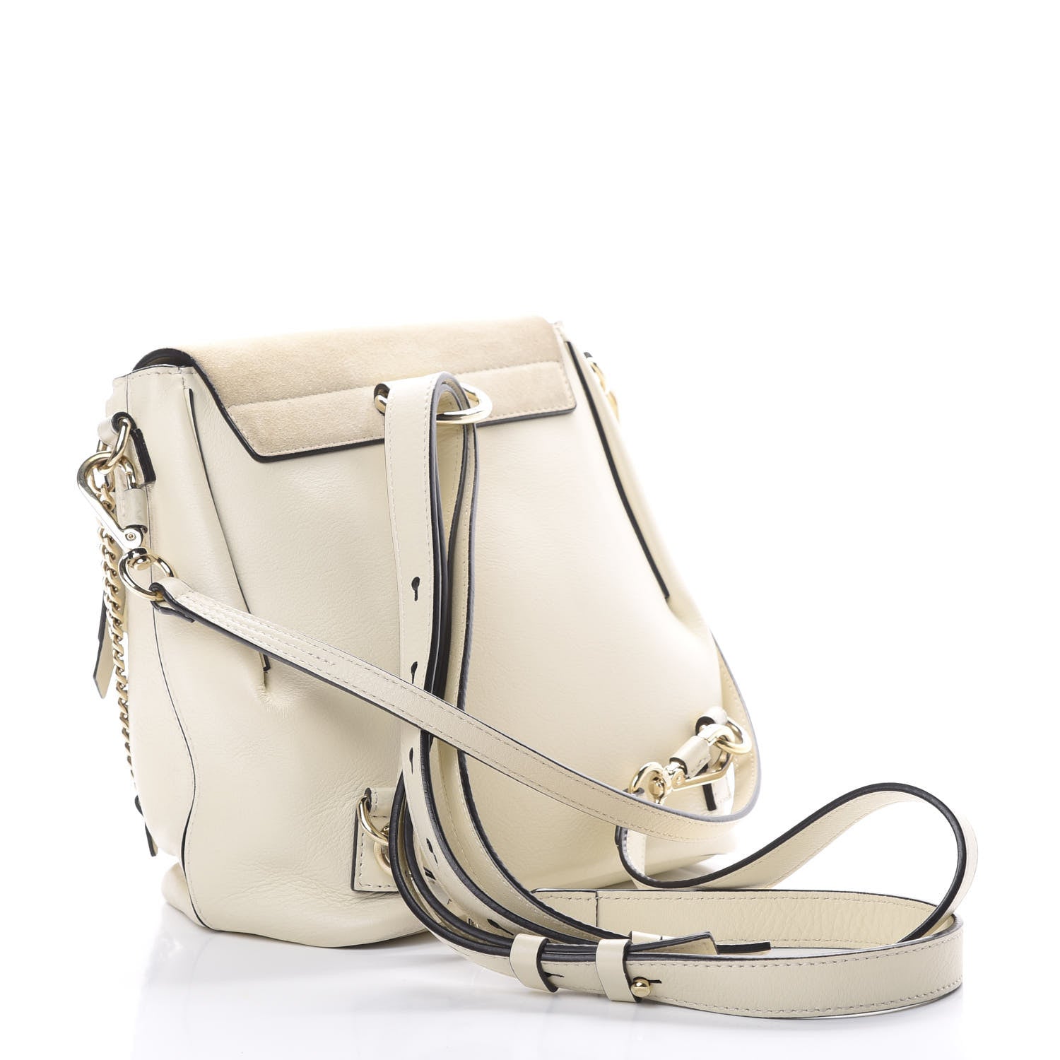 Chloe Suede Calfskin Small Faye Backpack Off White 2 of 15
