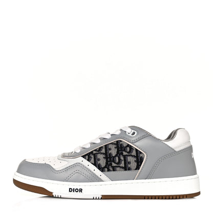 Christian Dior Smooth Calfskin Jacquard Oblique Mens B27 Low Top Sneakers 39 Beige Blue 1 of 10