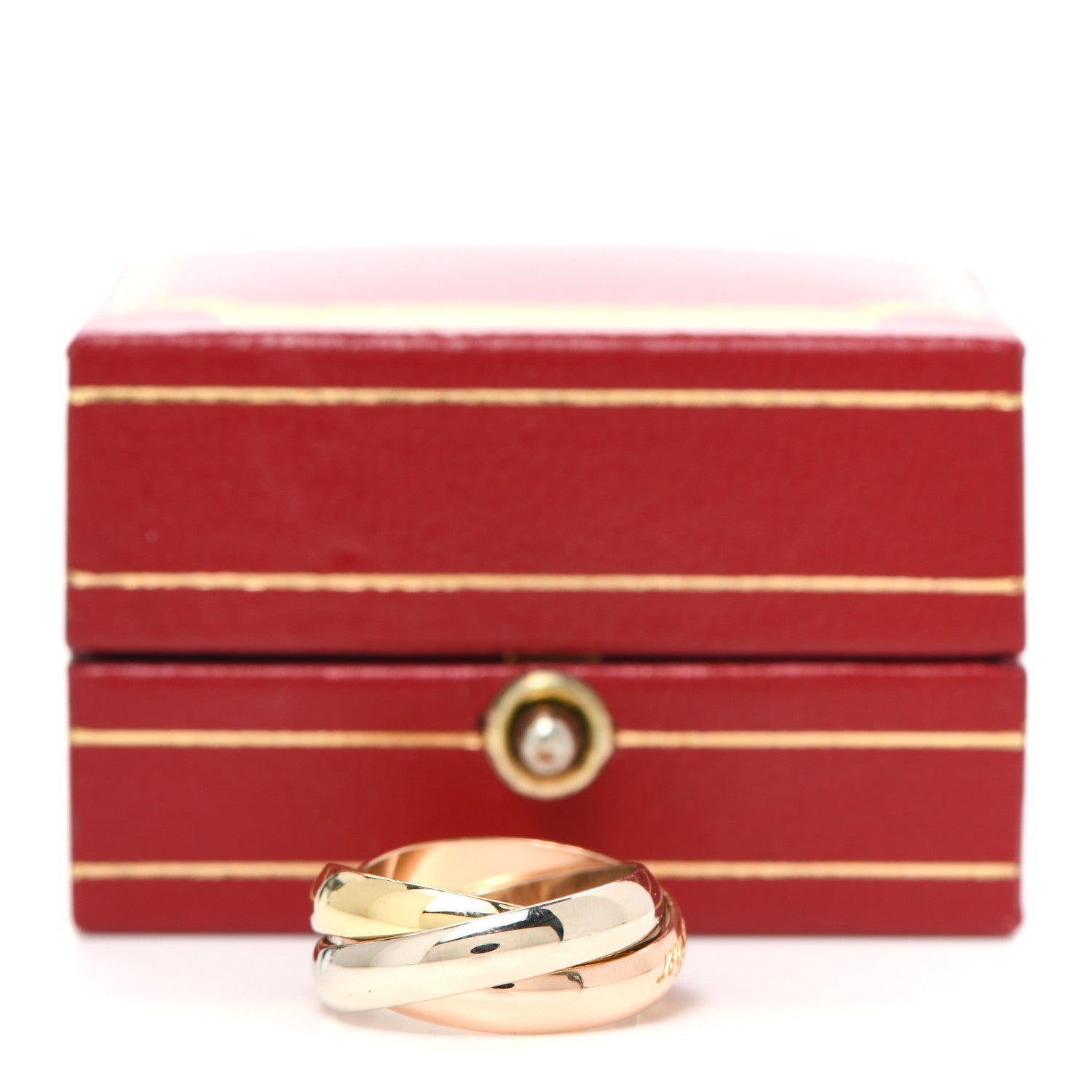 Cartier 18K Pink Yellow White Gold Classic Les Must De Cartier Trinity Ring 46 3.75 5 of 5