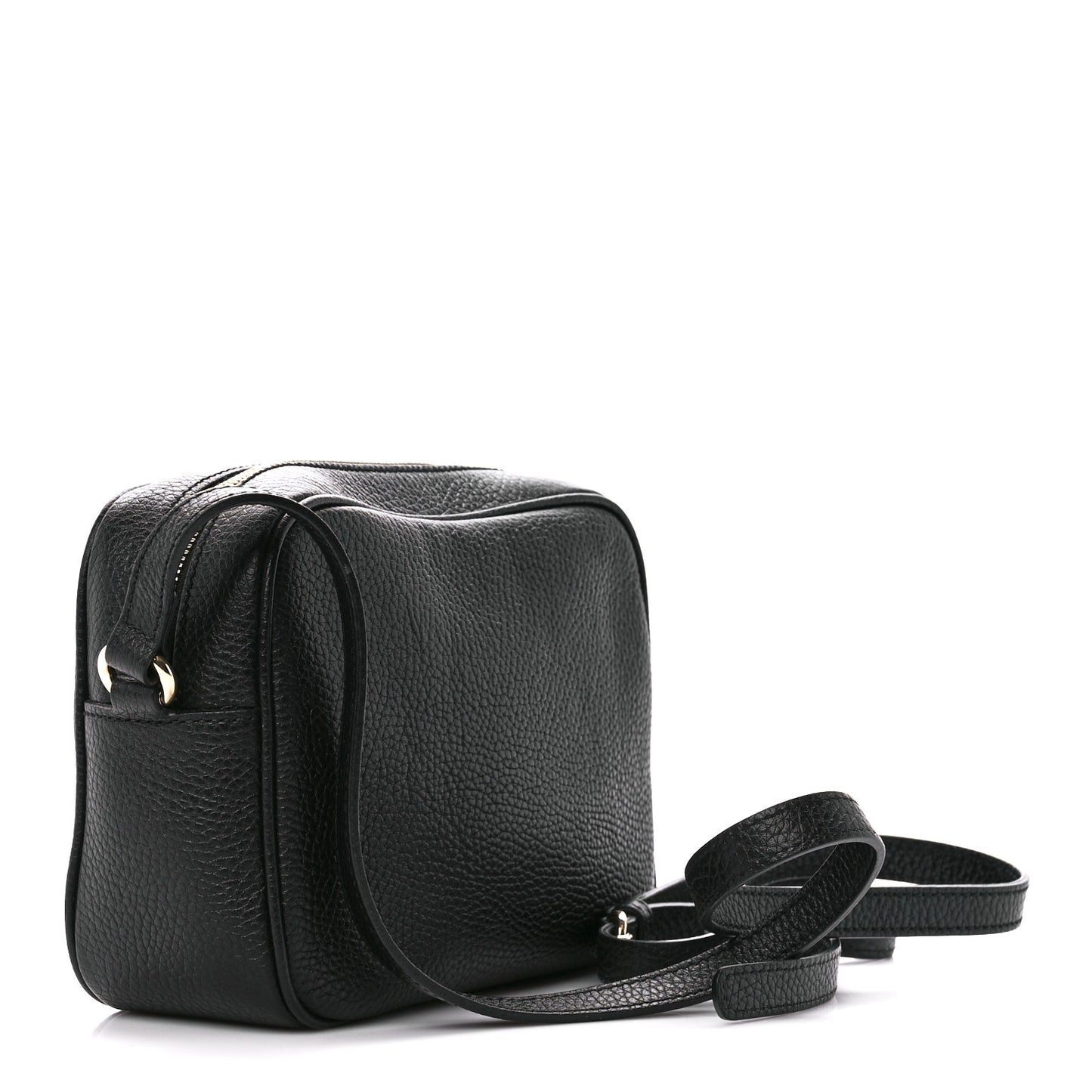 Pebbled Calfskin Small Soho Disco Bag Black