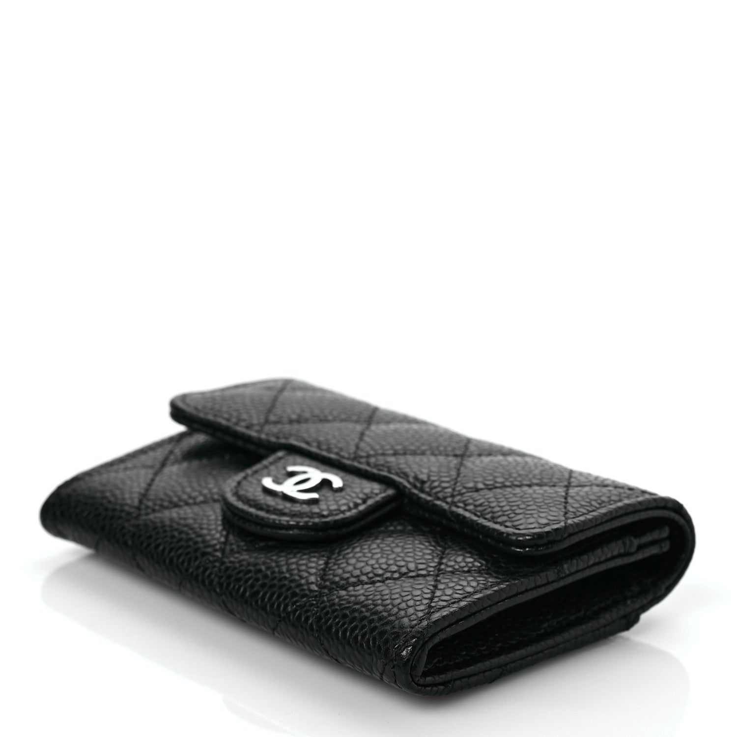 Chanel Caviar Quilted Flap Card Holder Wallet Black 9 of 9