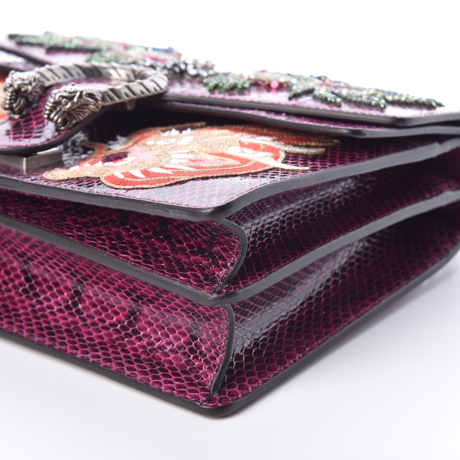 Gucci Elaphe Dragon Embroidered Medium Dionysus Shoulder Bag Violet Cyclamen Multicolor 6 of 9