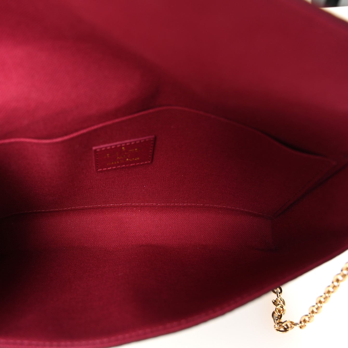 Monogram Pochette Felicie Chain Wallet Fuchsia