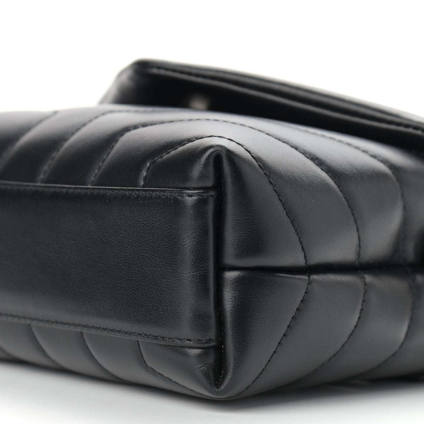 Calfskin Y Quilted Monogram Toy Loulou Crossbody Bag Black